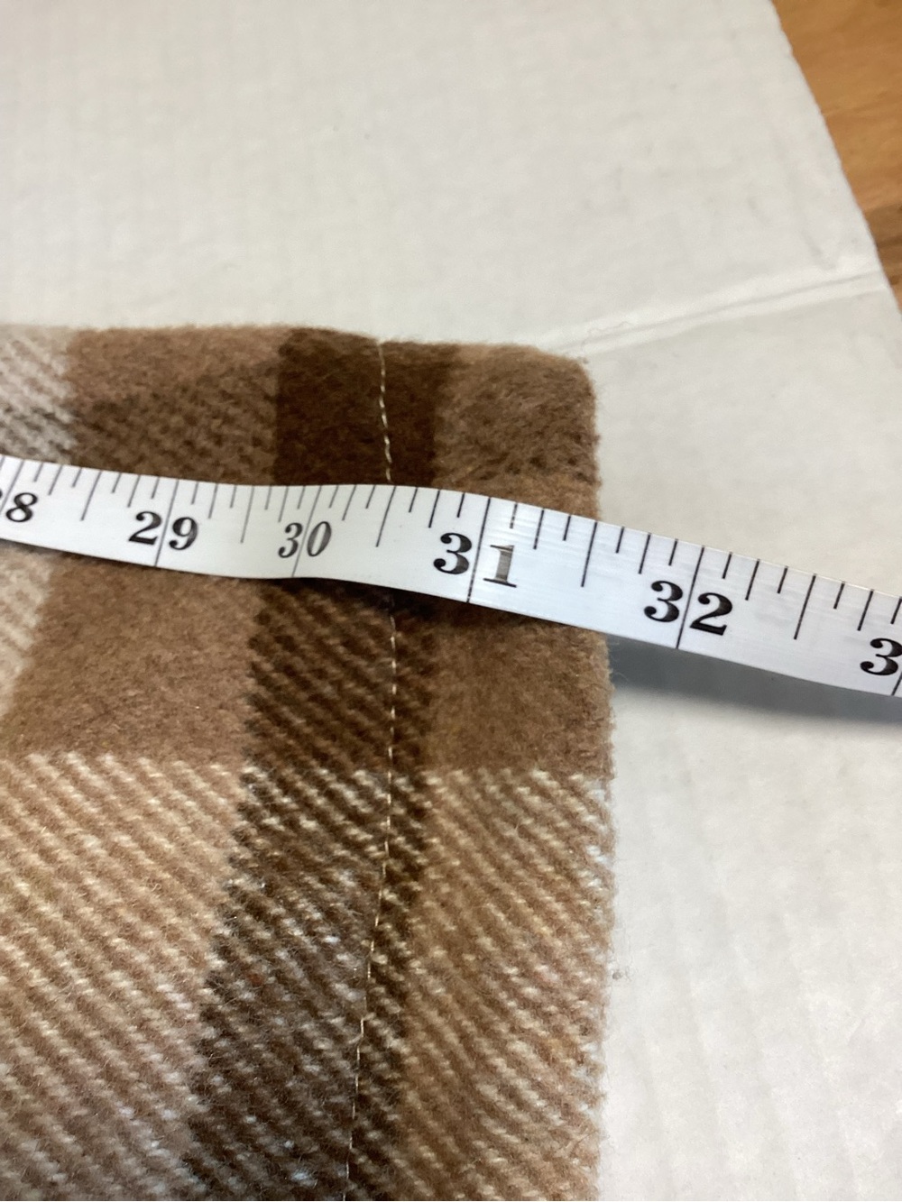 Western Plaid Utility Shacket Jacket - Cream & Brown sz L - Picture 8 of 8